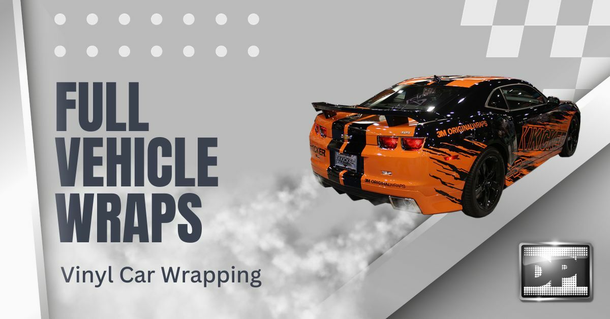 Custom Vinyl Car Wrapping of a Black and Orange Chevrolet Camaro for Kicker | 3M Original Wraps | Full Vehicle Wraps | DPI Graphics, Inc.